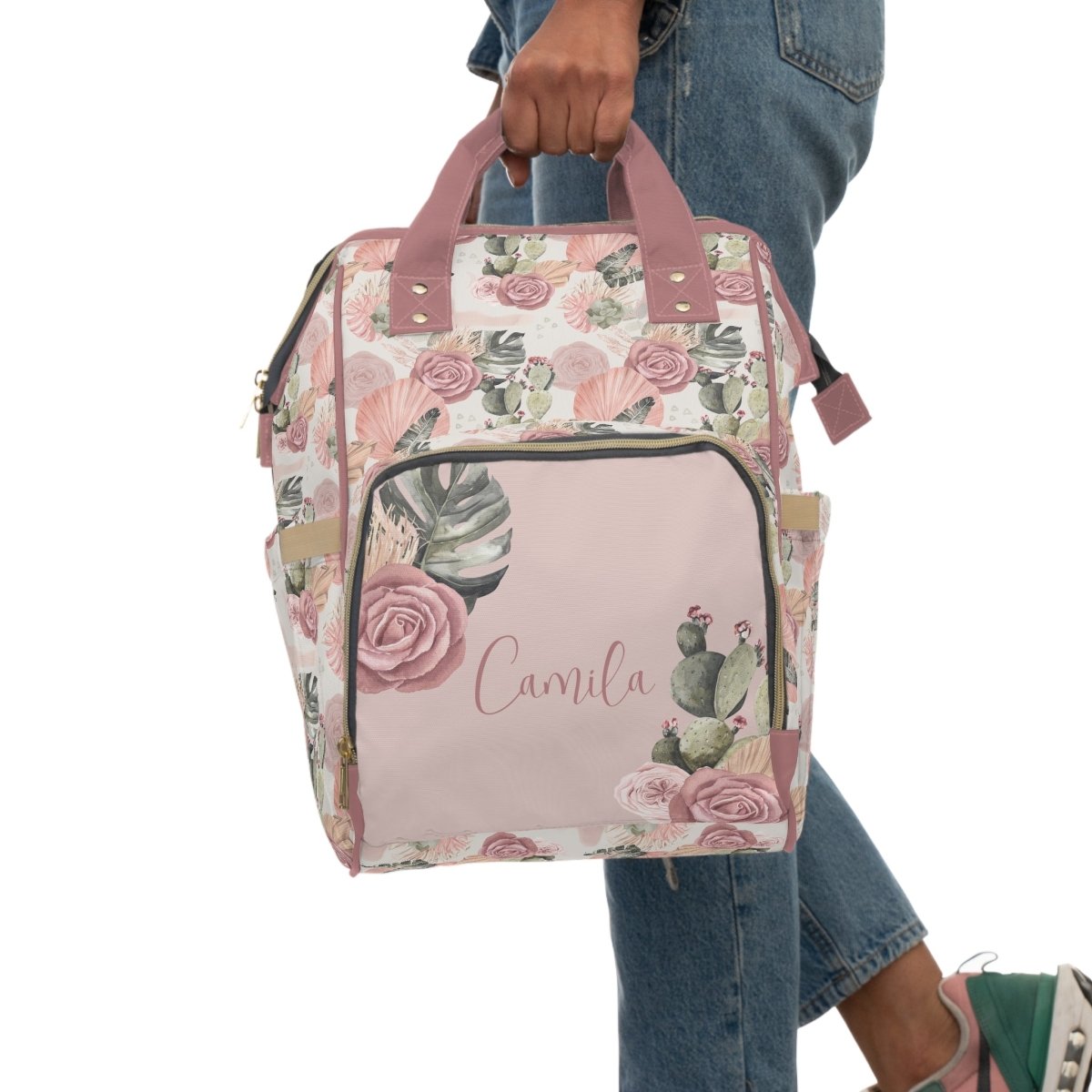 Desert Rose Personalized Backpack Diaper Bag - Desert Rose, gender_girl, text