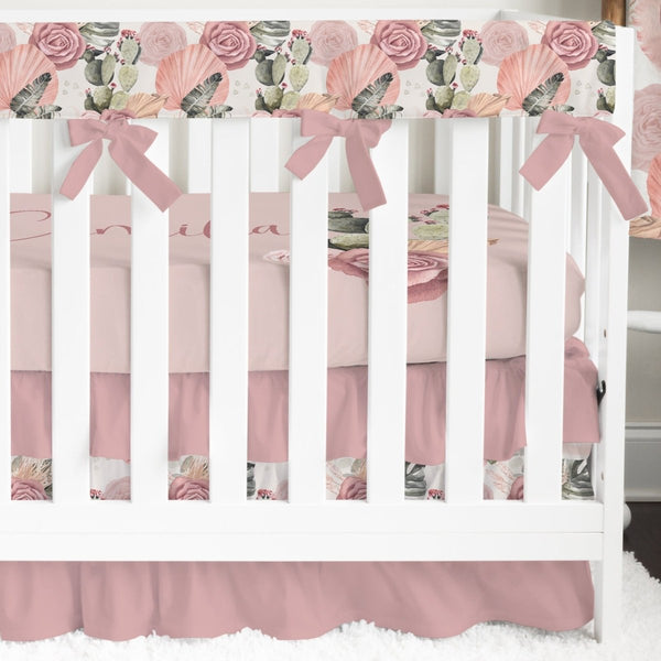 Desert Rose Ruffled Crib Bedding - Desert Rose, gender_girl, text