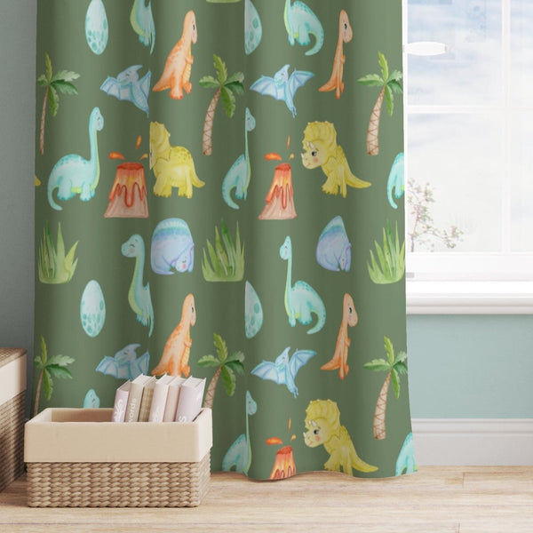 Dino Boy Curtain Panel - Dino Boy, gender_boy, Theme_Dinosaur