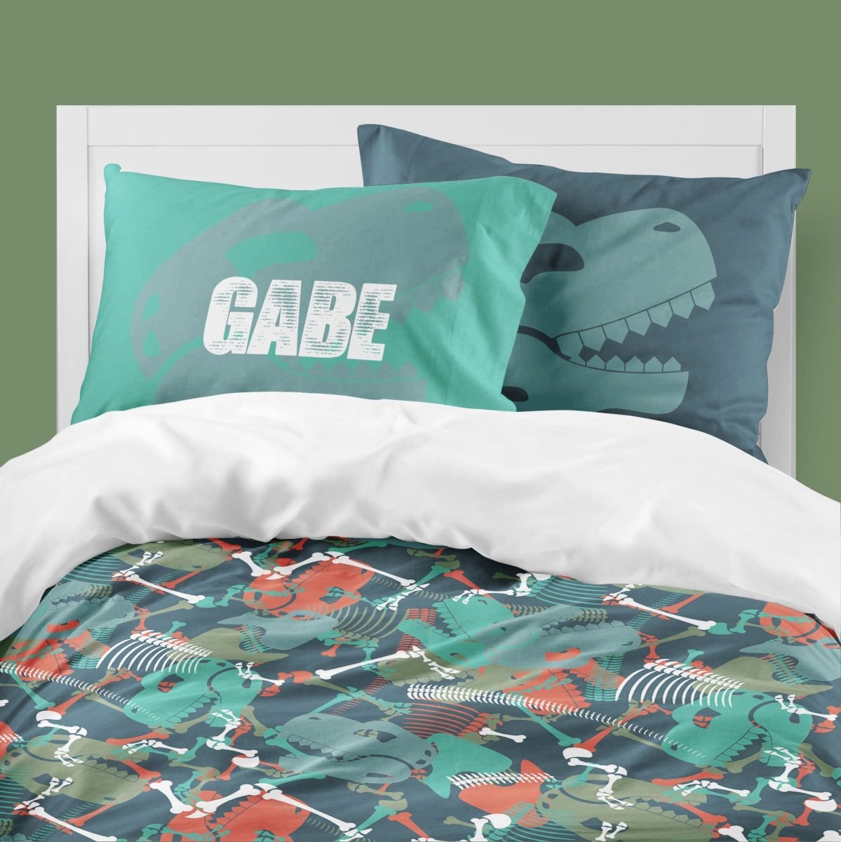Dino Dig Kids Bedding Set (Comforter or Duvet Cover) - text, ,
