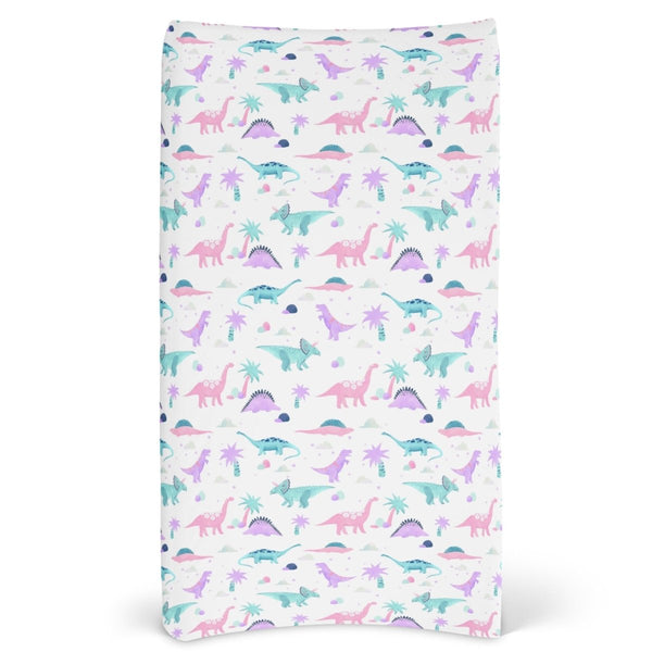 Dino Grrrl Changing Pad Cover - Dino Grrrl, gender_girl, Theme_Dinosaur