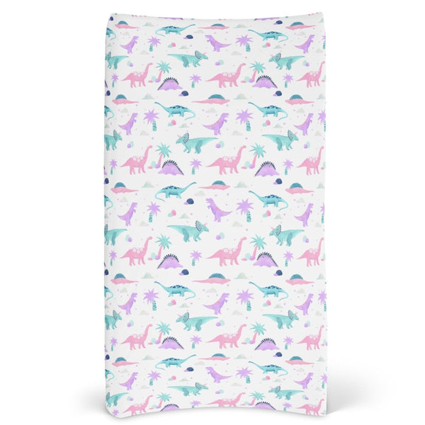 Dino Grrrl Changing Pad Cover - Dino Grrrl, gender_girl, Theme_Dinosaur