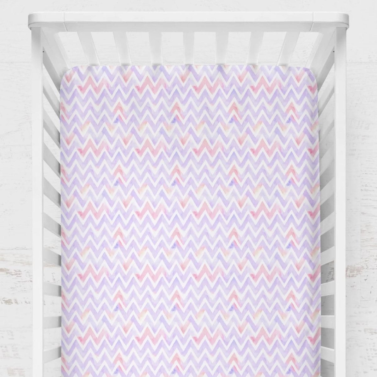 Dino Grrrl Chevron Crib Sheet - gender_girl, Theme_Dinosaur,