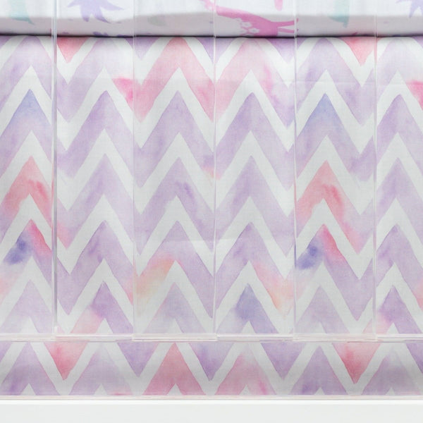 Dino Grrrl Chevron Crib Skirt - Crib Skirt