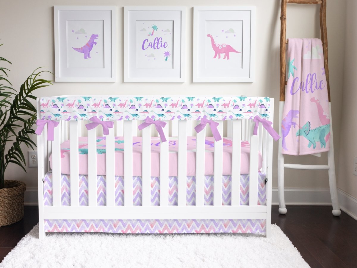 Dino Grrrl Crib Bedding - Crib Bedding Sets