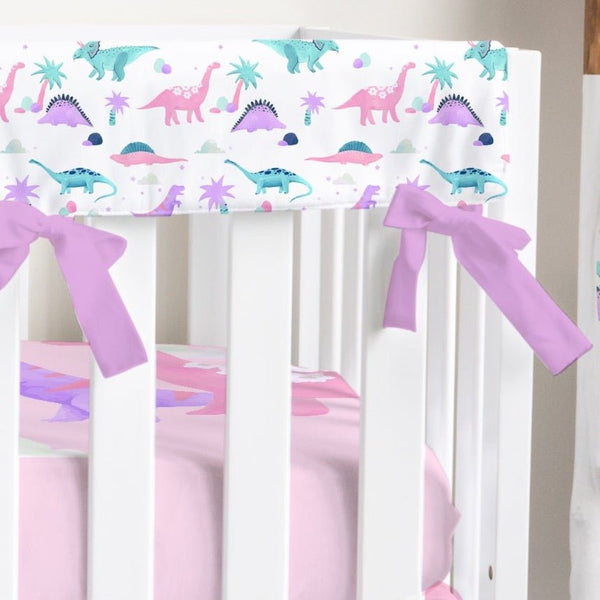 Dino Grrrl Crib Rail Guards - Dino Grrrl, gender_girl, Theme_Dinosaur