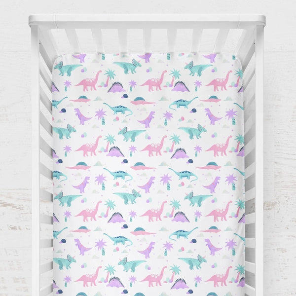 Dino Grrrl Crib Sheet