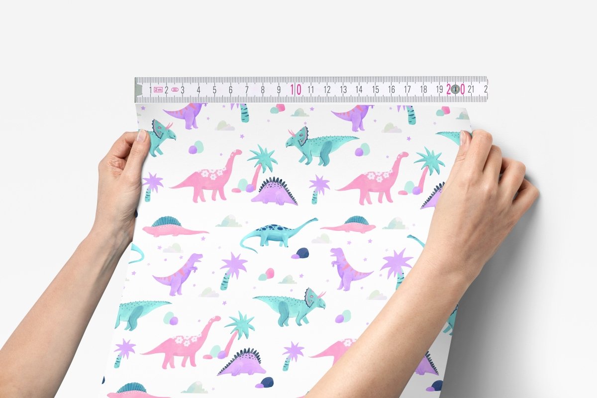 Dino Grrrl Peel & Stick Wallpaper - Dino Grrrl, gender_girl, Theme_Dinosaur