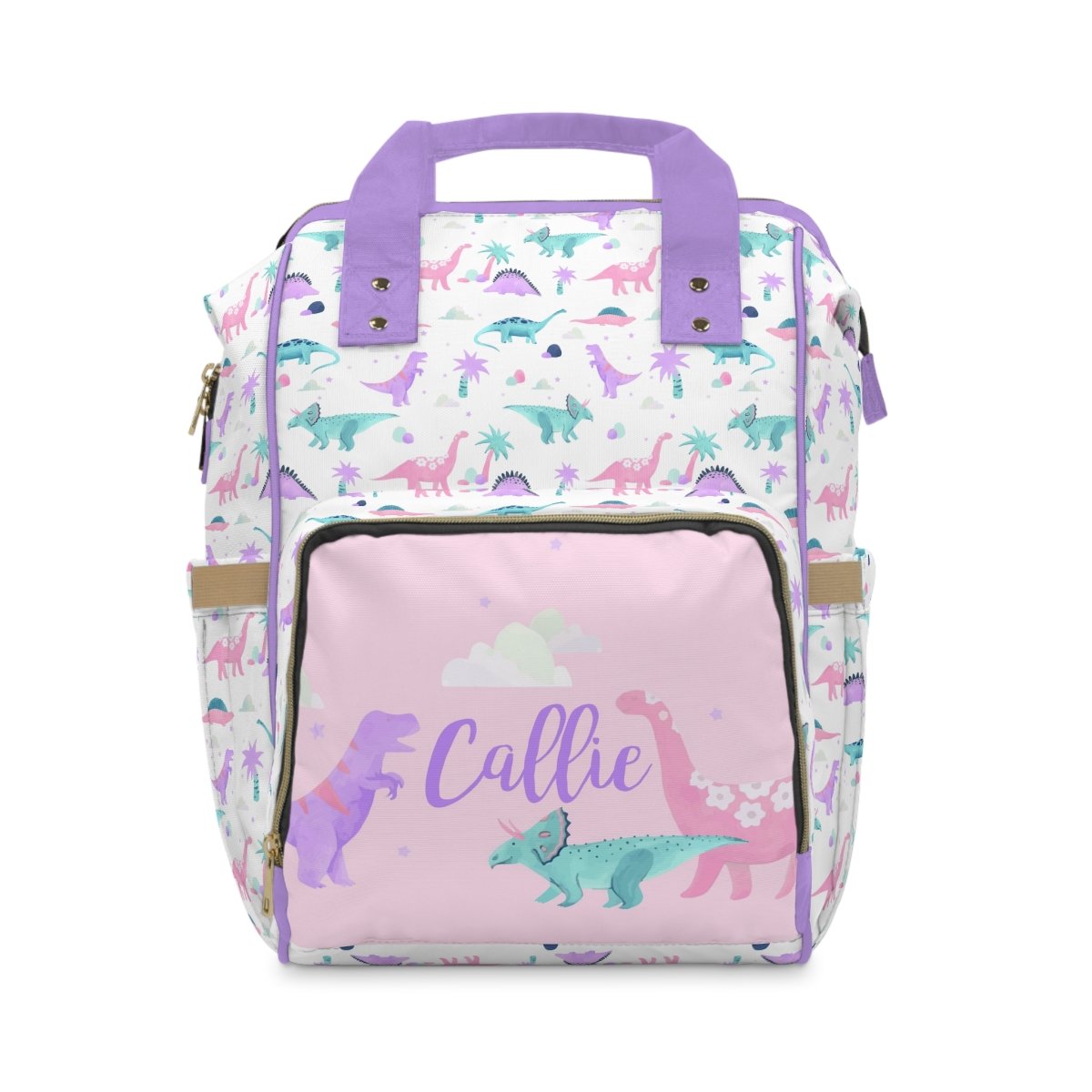 Dino Grrrl Personalized Backpack Diaper Bag - Dino Grrrl, gender_girl, text