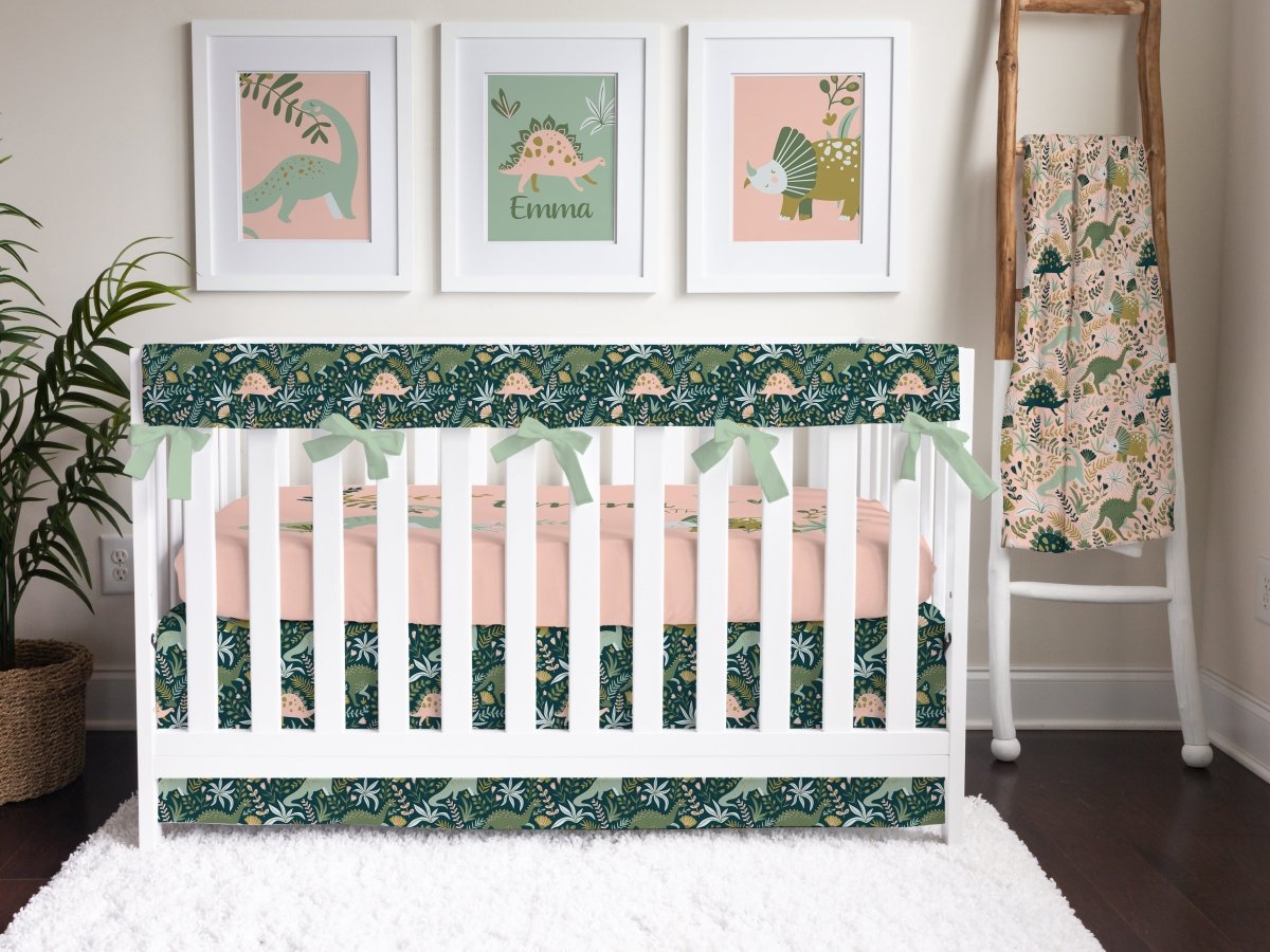 Dinosaur Garden Crib Bedding - Dinosaur Garden, gender_girl, text