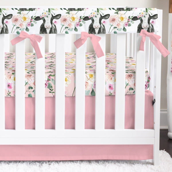 Farm Floral Calf Crib Bedding - Crib Bedding Sets