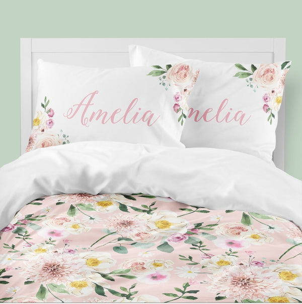 Farm Floral Personalized Kids Bedding Set (Comforter or Duvet Cover)
