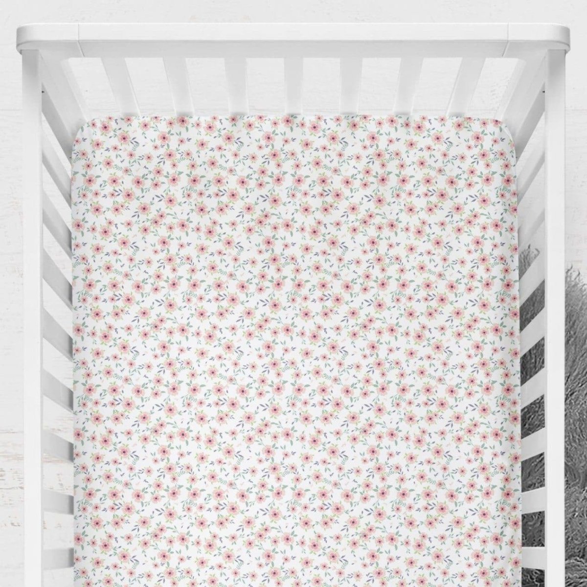 Farm Girl Calico Floral Crib Sheet - gender_girl, Theme_Farm, Theme_Floral