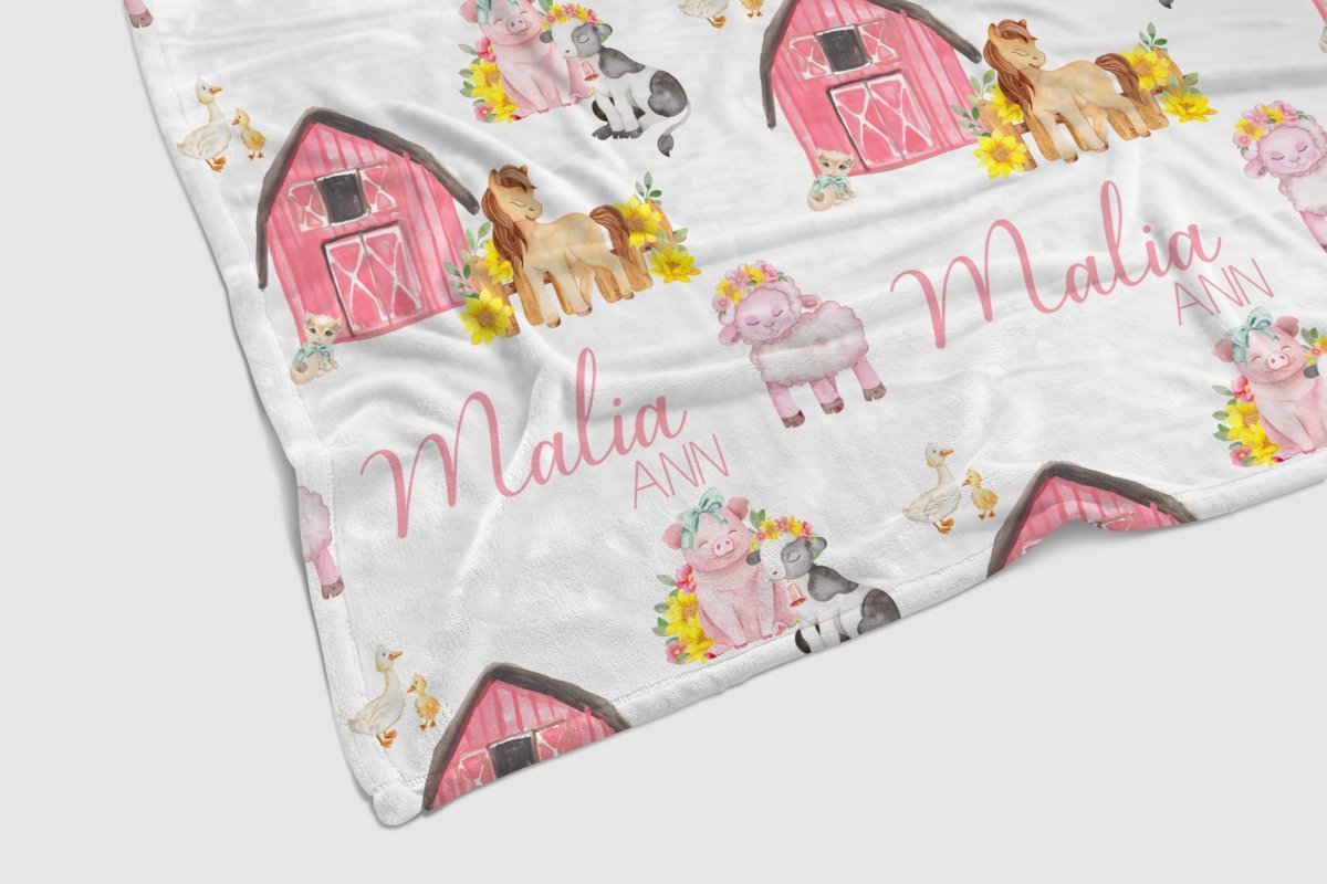 Farm Girl Personalized Baby Blanket - Farm Girl, gender_girl, Personalized_Yes