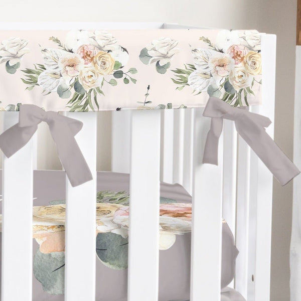 Farmhouse Floral Crib Rail Guards - Farmhouse Floral, gender_girl, Theme_Farm