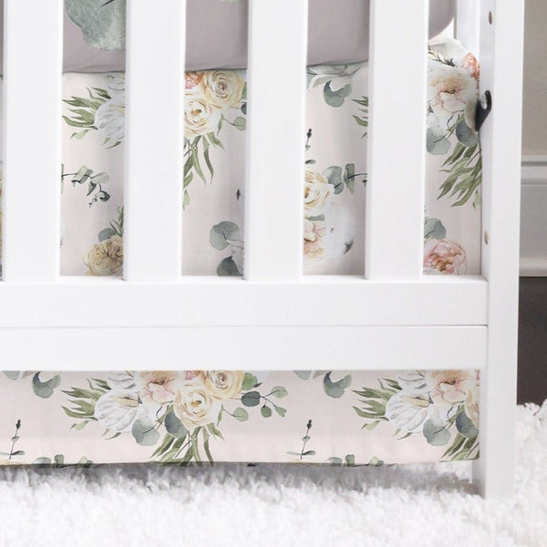 Farmhouse Floral Crib Skirt - Farmhouse Floral, gender_girl, Theme_Farm