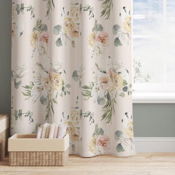 Farmhouse Floral Curtain Panel - Farmhouse Floral, gender_girl, Theme_Farm