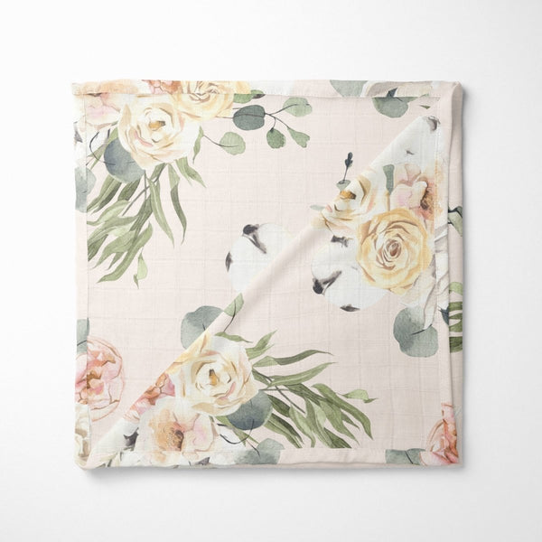 Farmhouse Floral Muslin Blanket - Muslin Blanket