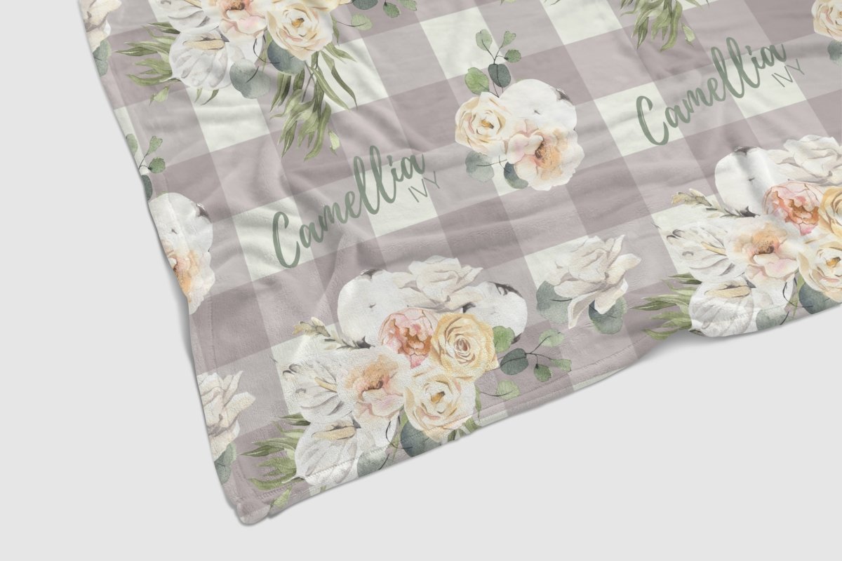 Farmhouse Floral Personalized Baby Blanket - Farmhouse Floral, gender_girl, Personalized_Yes