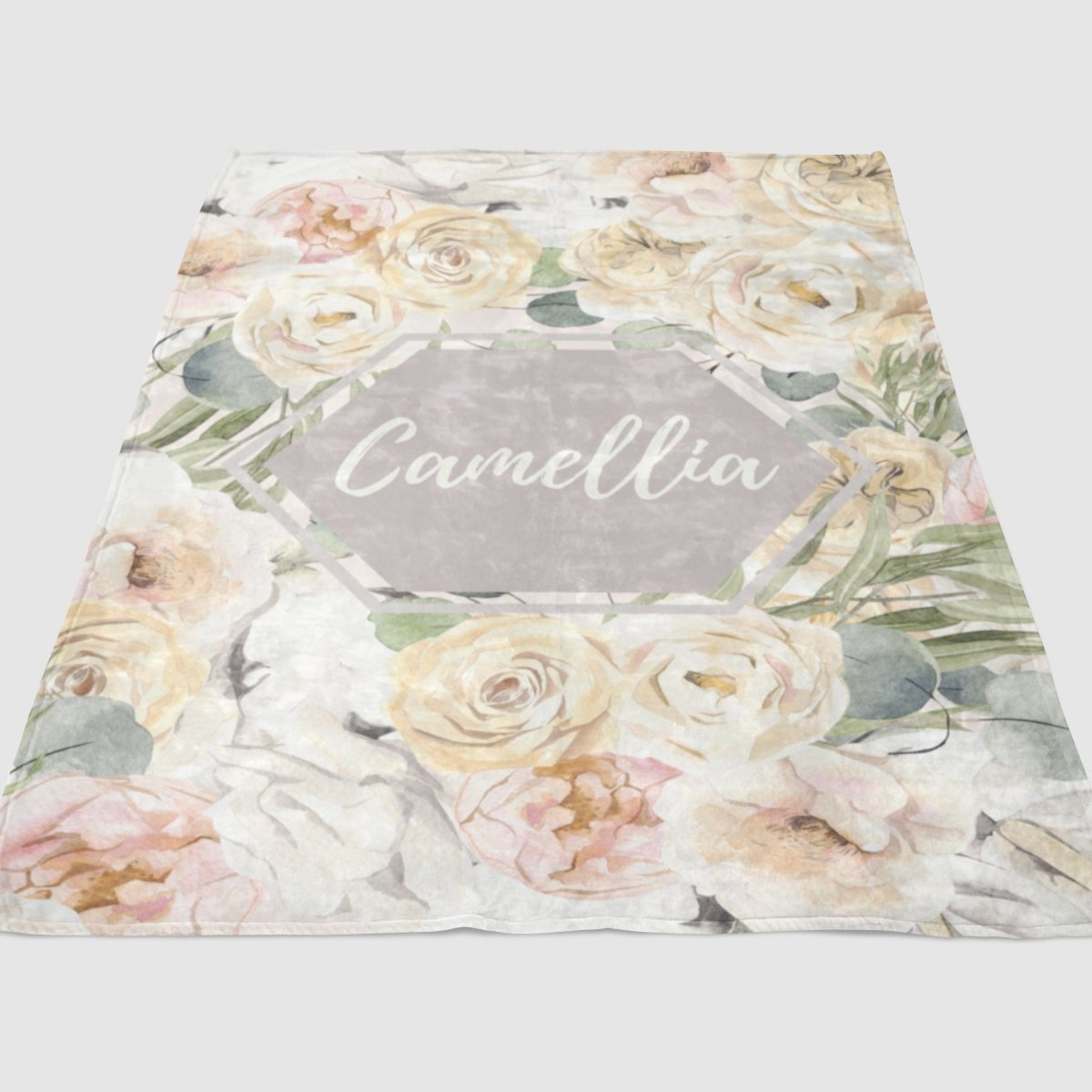 Farmhouse Floral Personalized Minky Blanket - Farmhouse Floral, gender_girl, Personalized_Yes