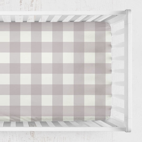 Farmhouse Floral Plaid Crib Sheet - gender_girl, Theme_Farm, Theme_Floral