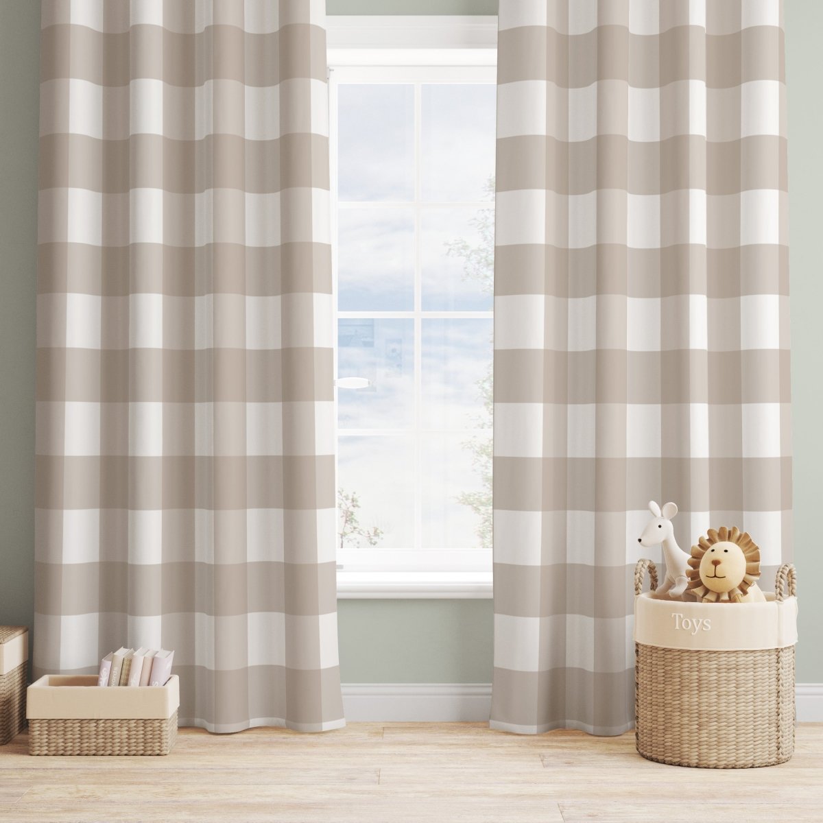 Farmhouse Plaid Curtain Panel - Farmhouse, gender_boy, gender_girl