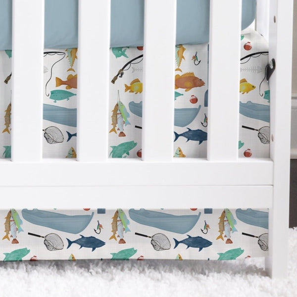 Fishing Time Crib Skirt - Fishing Time, gender_boy, Theme_Ocean