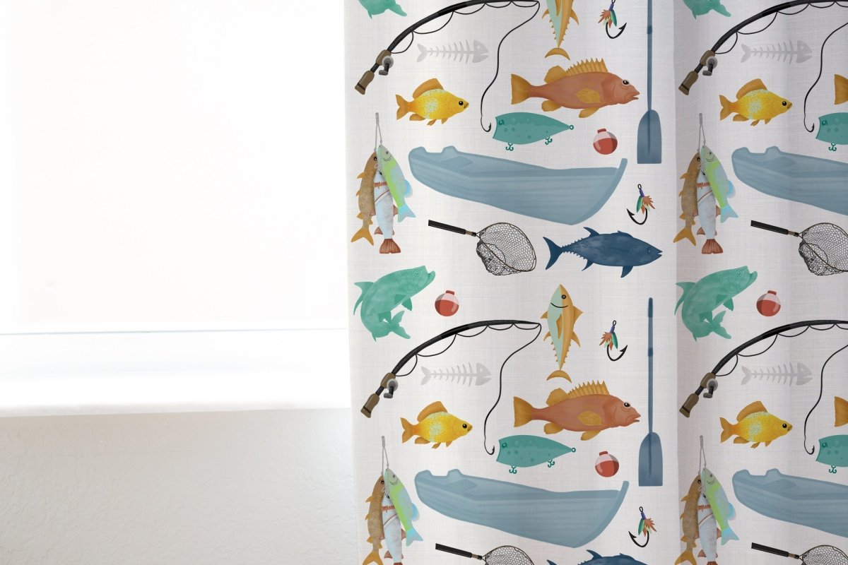 Fishing Time Curtain Panel - Fishing Time, gender_boy, Theme_Ocean