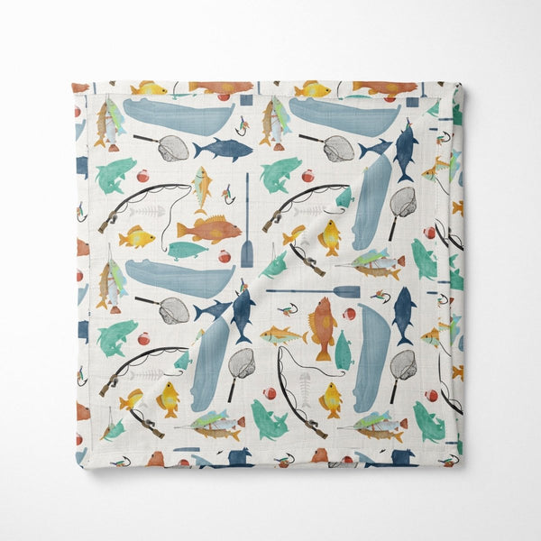 Fishing Time Muslin Blanket - Fishing Time, gender_boy, Theme_Ocean