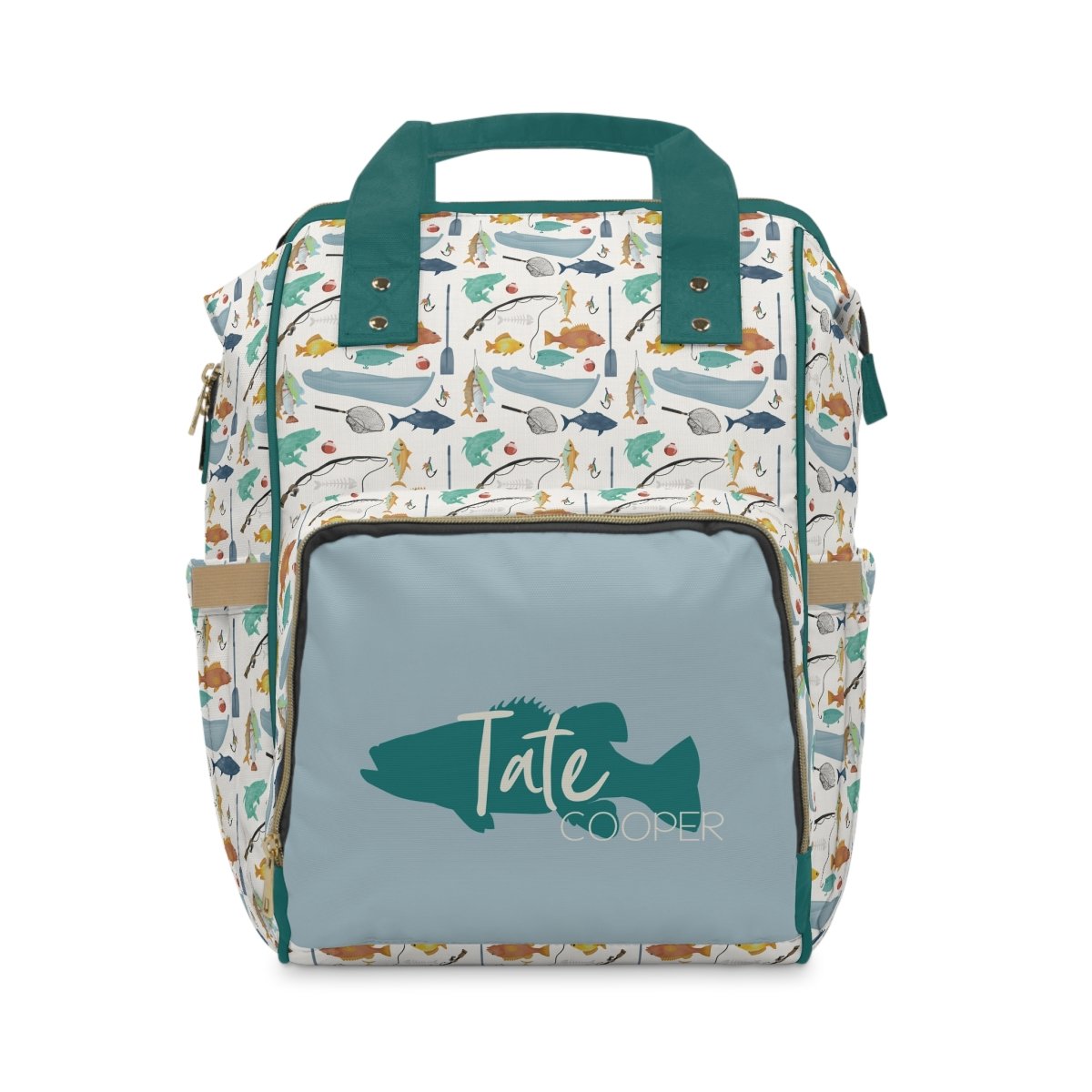 Fishing Time Personalized Backpack Diaper Bag - Fishing Time, gender_boy, text