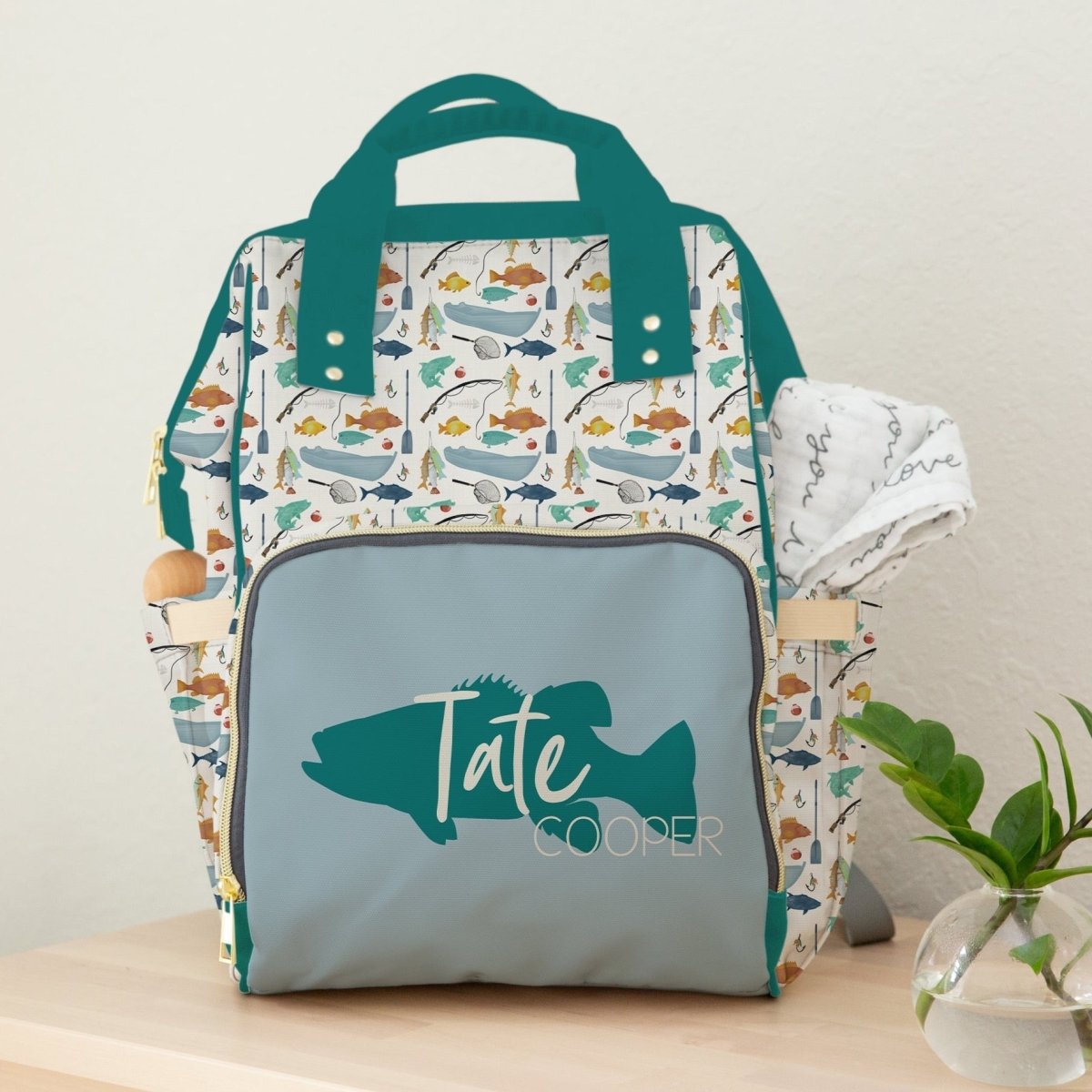 Fishing Time Personalized Backpack Diaper Bag - Backpack