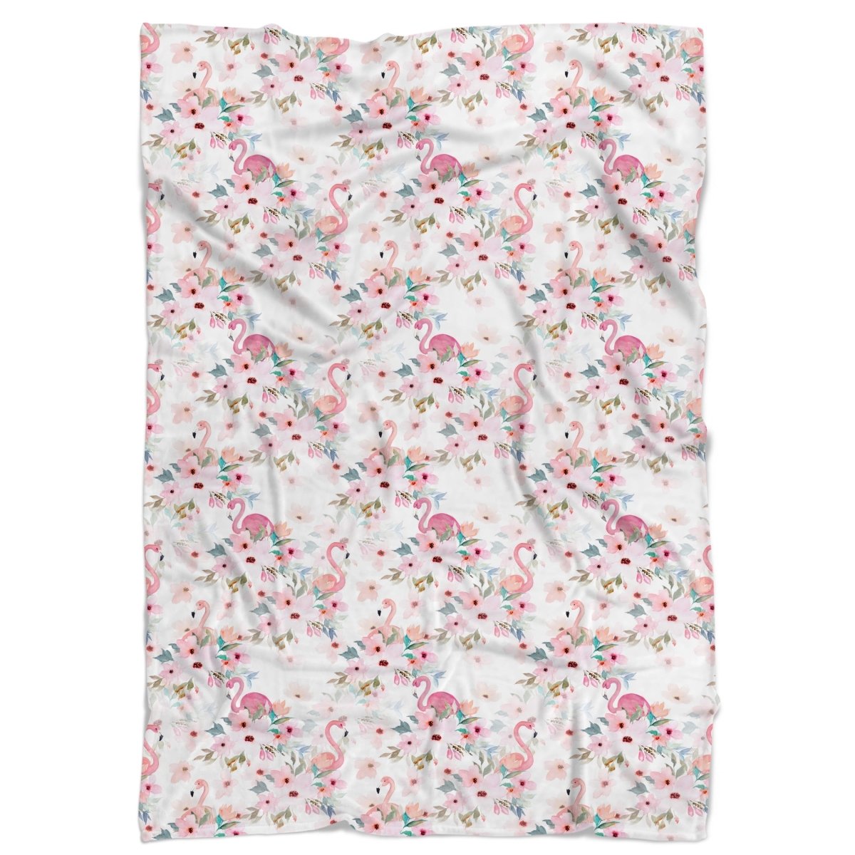 Flamingo Floral Minky Blanket - Flamingo Floral, gender_girl, Personalized_No