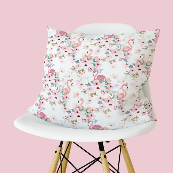 Flamingo Floral Nursery Pillow - Flamingo Floral, gender_girl, Theme_Floral