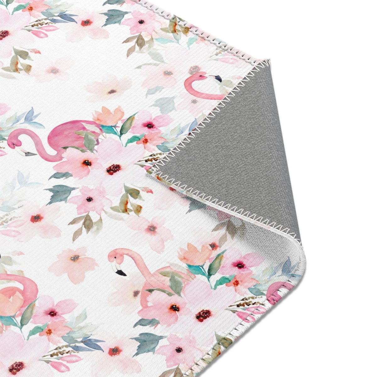 Flamingo Floral Nursery Rug - Flamingo Floral, gender_girl, Theme_Floral