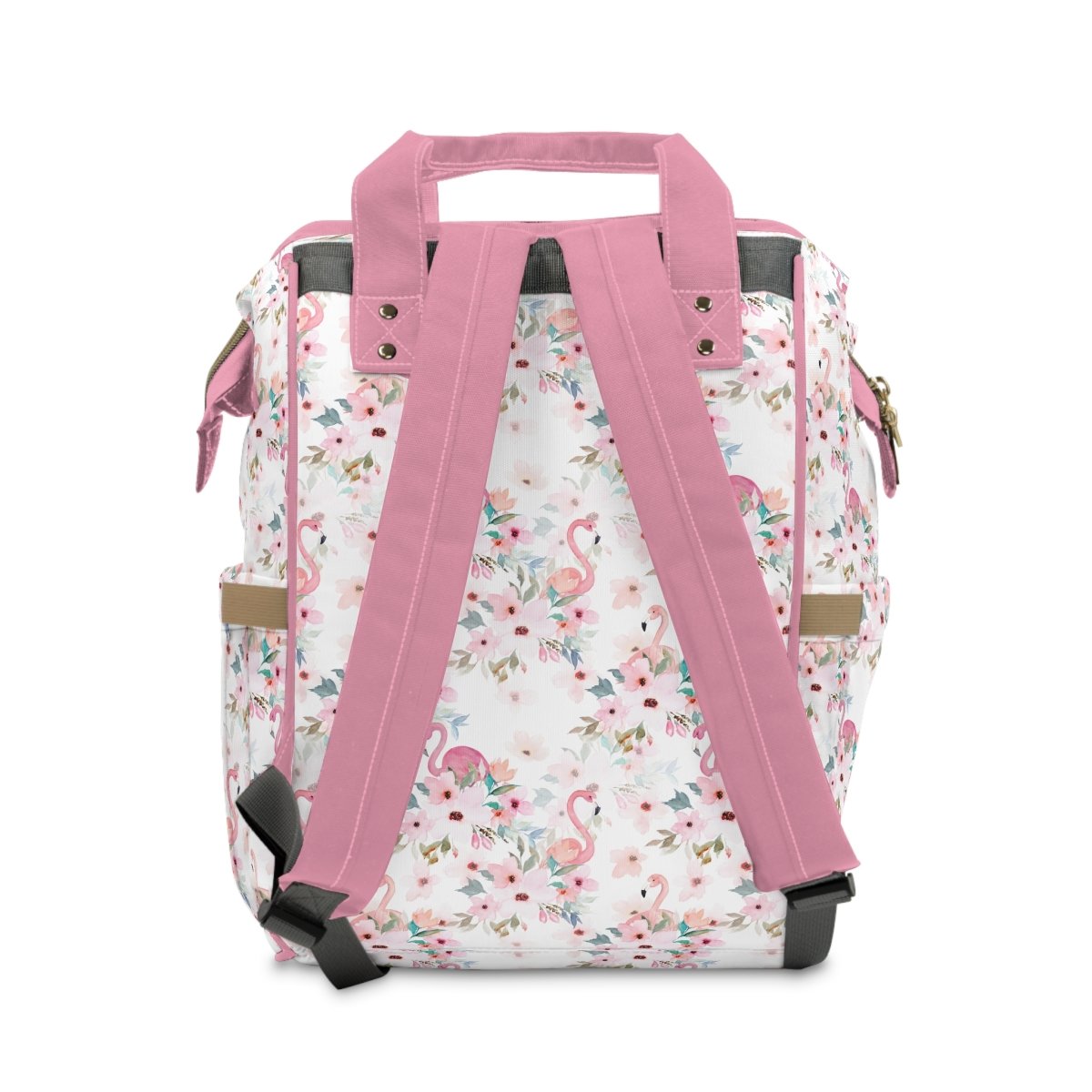 Flamingo Floral Personalized Backpack Diaper Bag - Flamingo Floral, gender_girl, text