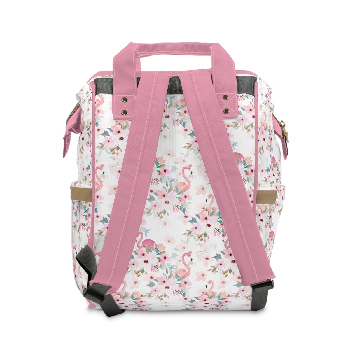 Flamingo Floral Personalized Backpack Diaper Bag - Backpack