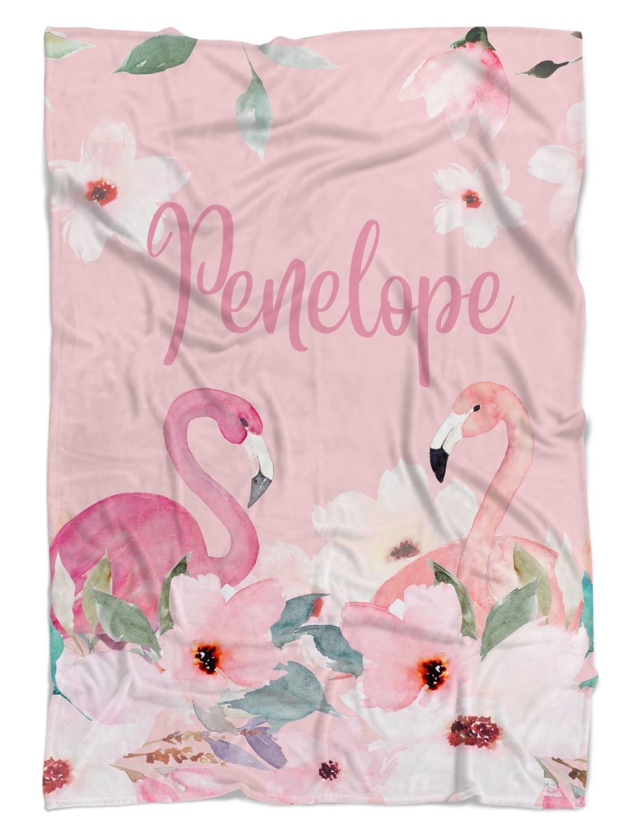 Flamingo Floral Rail Guard Crib Bedding - Flamingo Floral, gender_girl, text