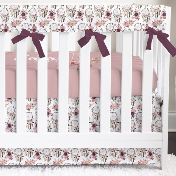 Floral Dreamcatcher Crib Bedding - Floral Dreamcatcher, gender_girl, text