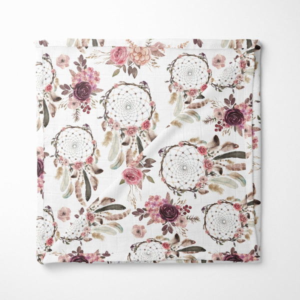 Floral Dreamcatcher Muslin Blanket - Muslin Blanket