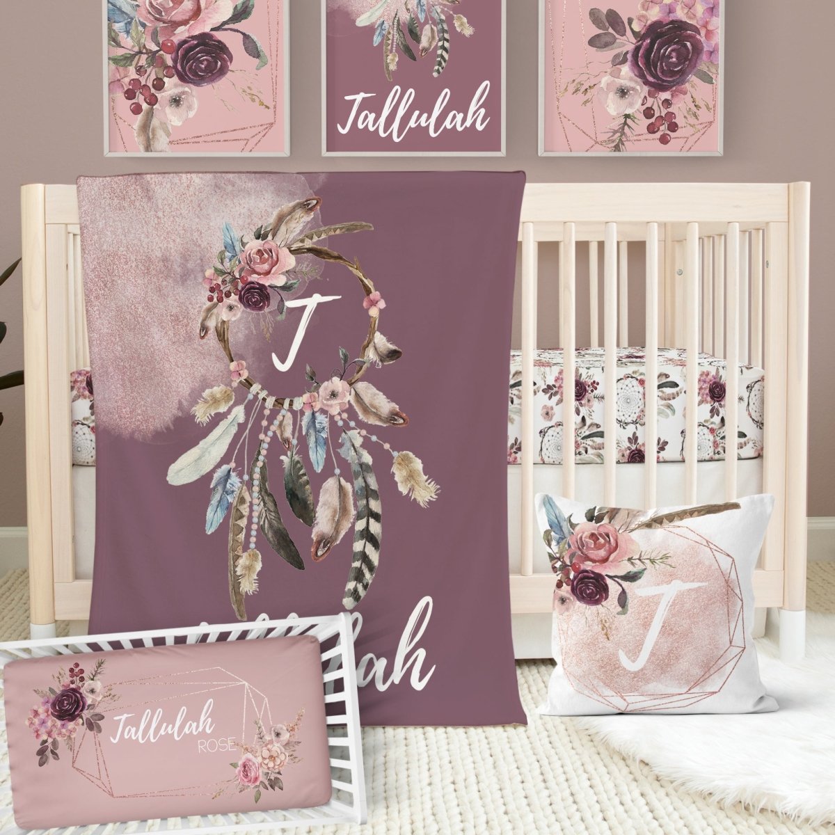 Floral Dreamcatcher Nursery Collection - Floral Dreamcatcher, gender_girl, text