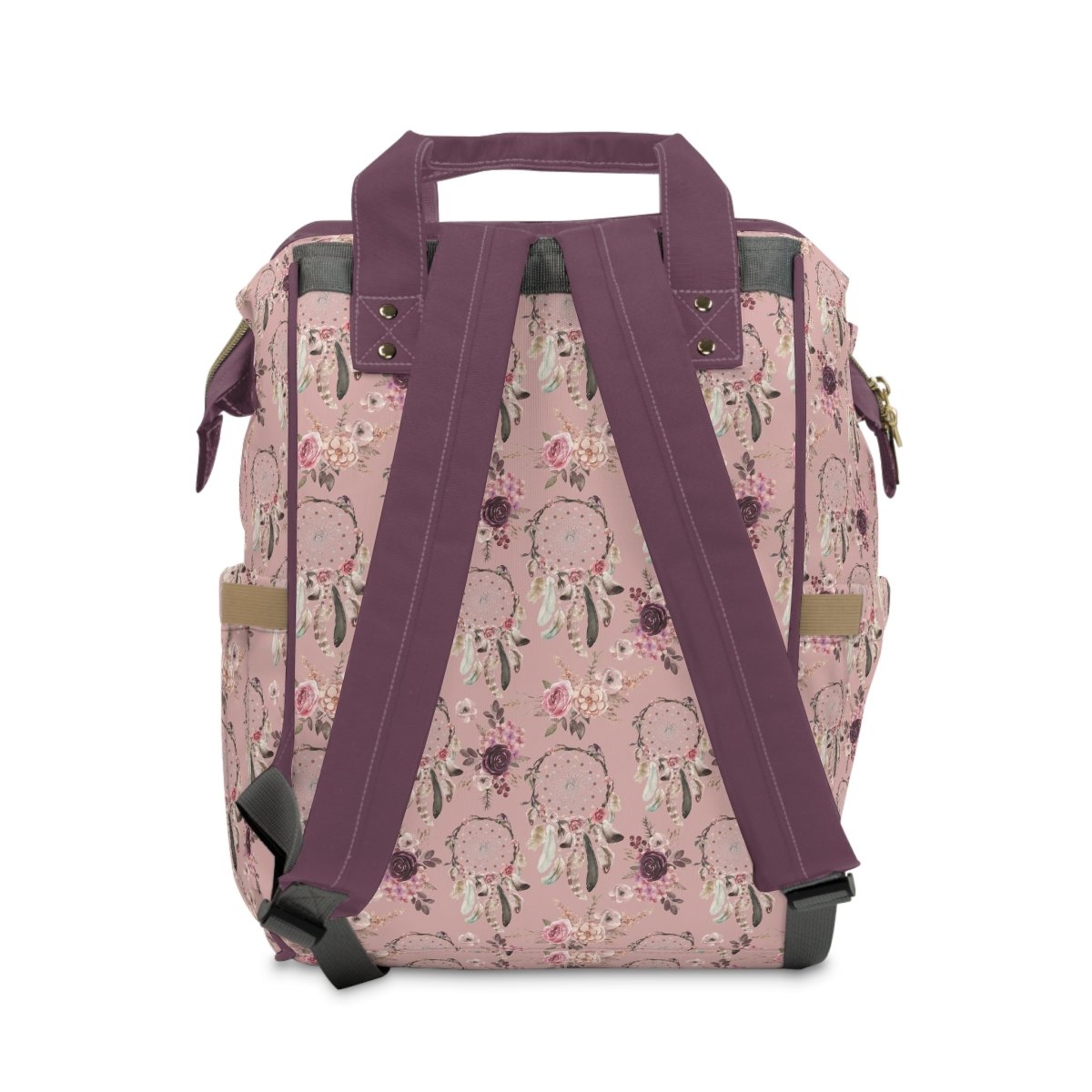 Floral Dreamcatcher Personalized Backpack Diaper Bag - Floral Dreamcatcher, gender_girl, text