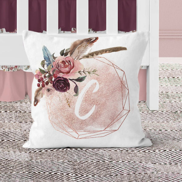 Floral Dreamcatcher Personalized Throw Pillow - Floral Dreamcatcher, gender_girl, text