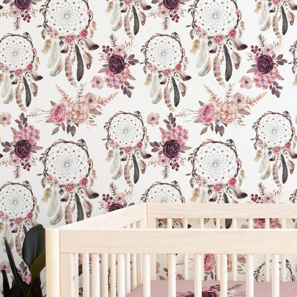 Floral Dreamcatcher Peel & Stick Wallpaper