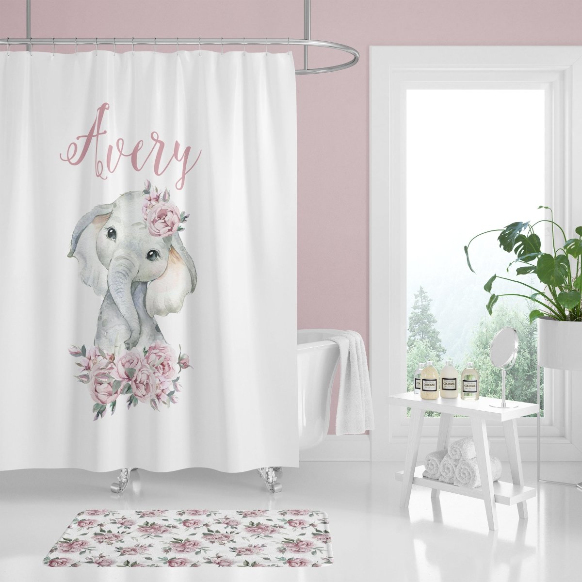 Floral Elephant Bathroom Collection - Floral Elephant, gender_girl, text