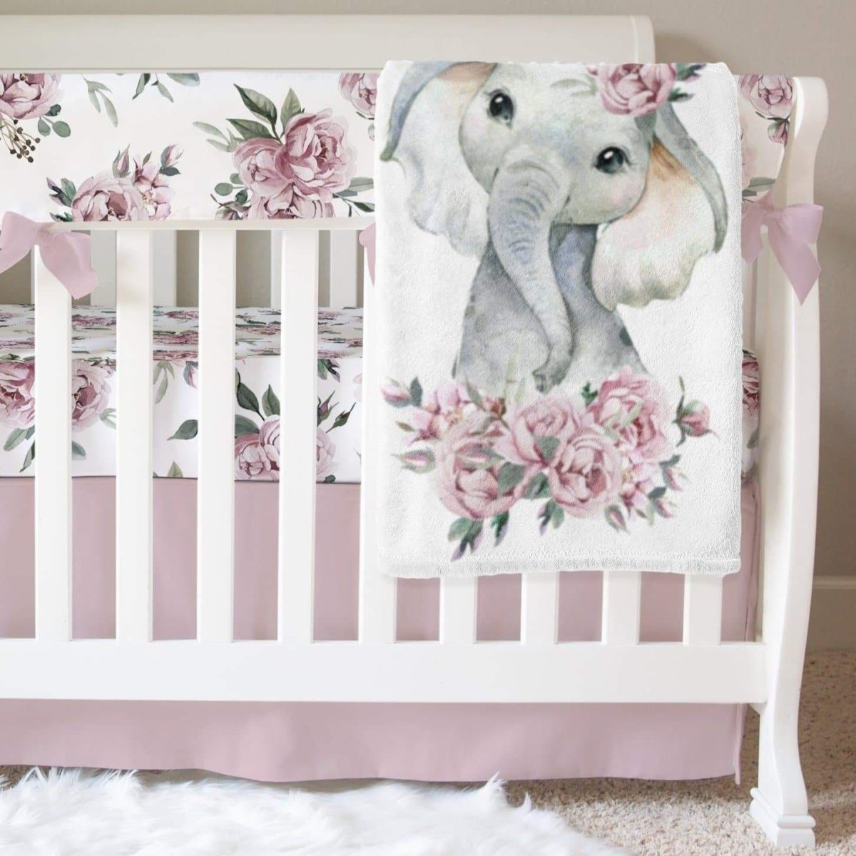 Floral Elephant Crib Bedding - Crib Bedding Sets