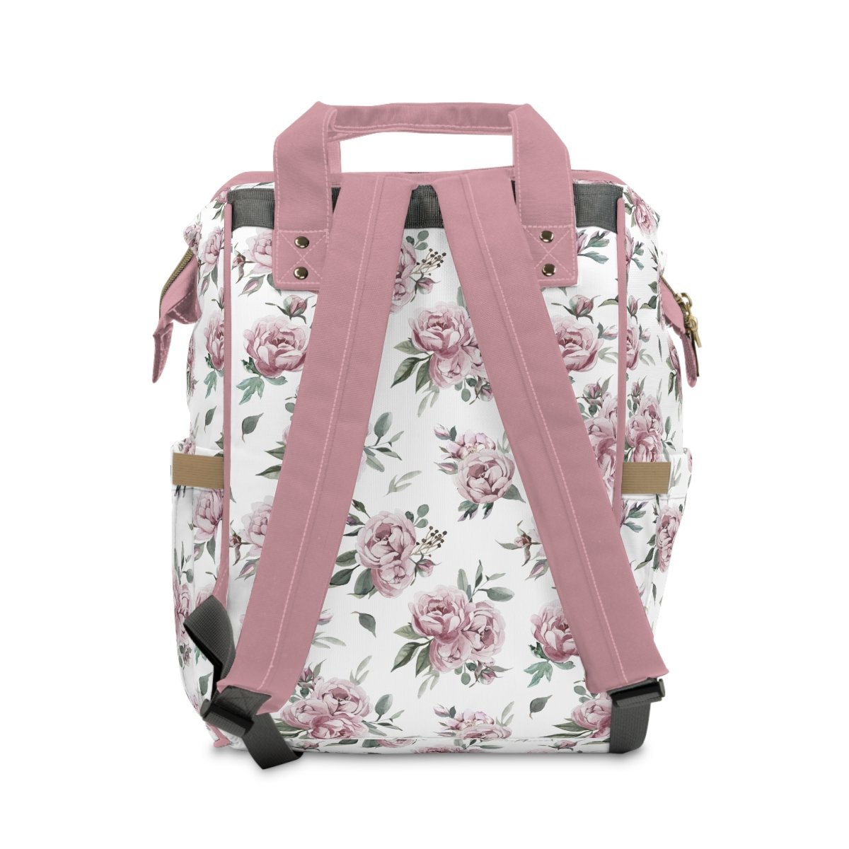 Floral Elephant Personalized Backpack Diaper Bag - Floral Elephant, gender_girl, text