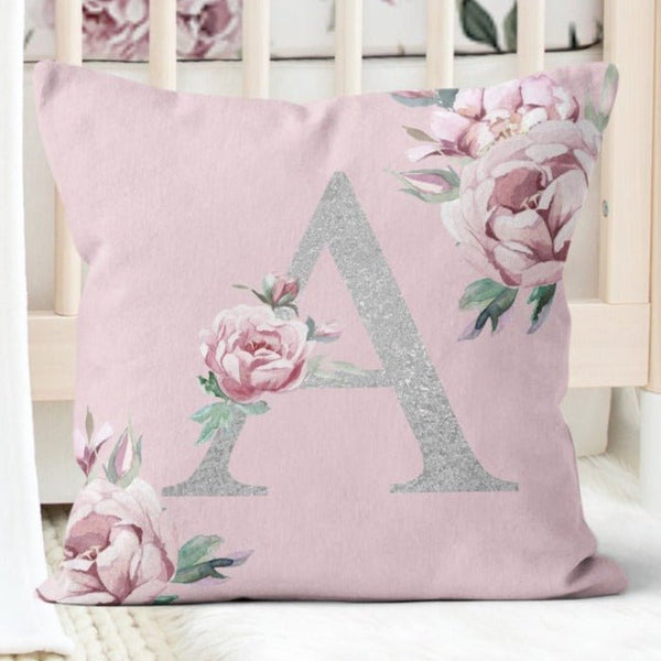 Floral Elephant Personalized Throw Pillow - Floral Elephant, gender_girl, text