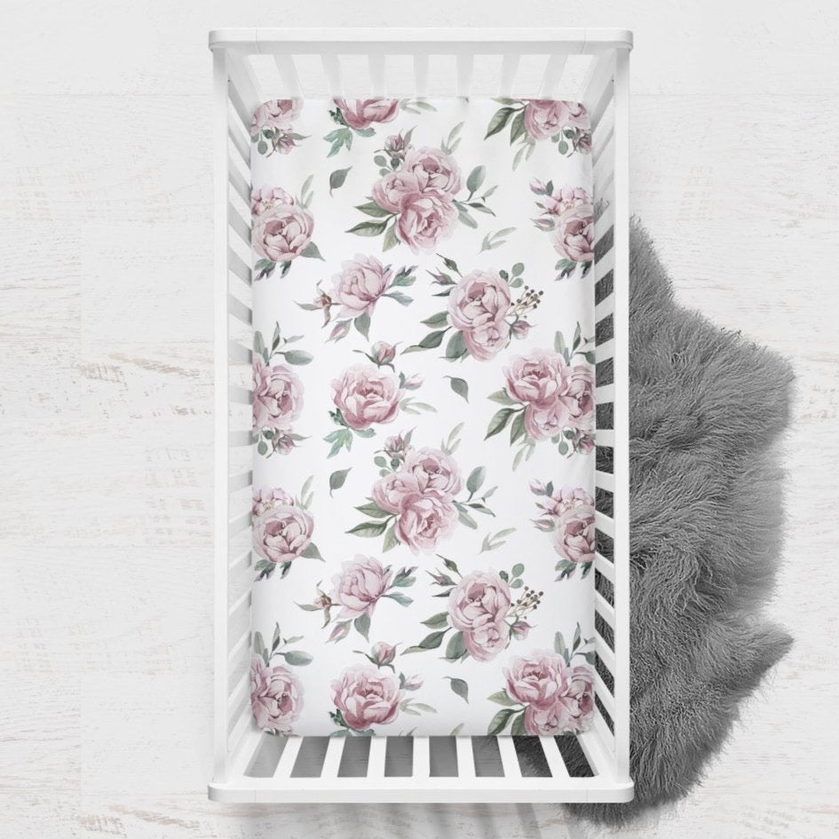 Floral Elephant Ruffled Crib Bedding - Crib Bedding Sets