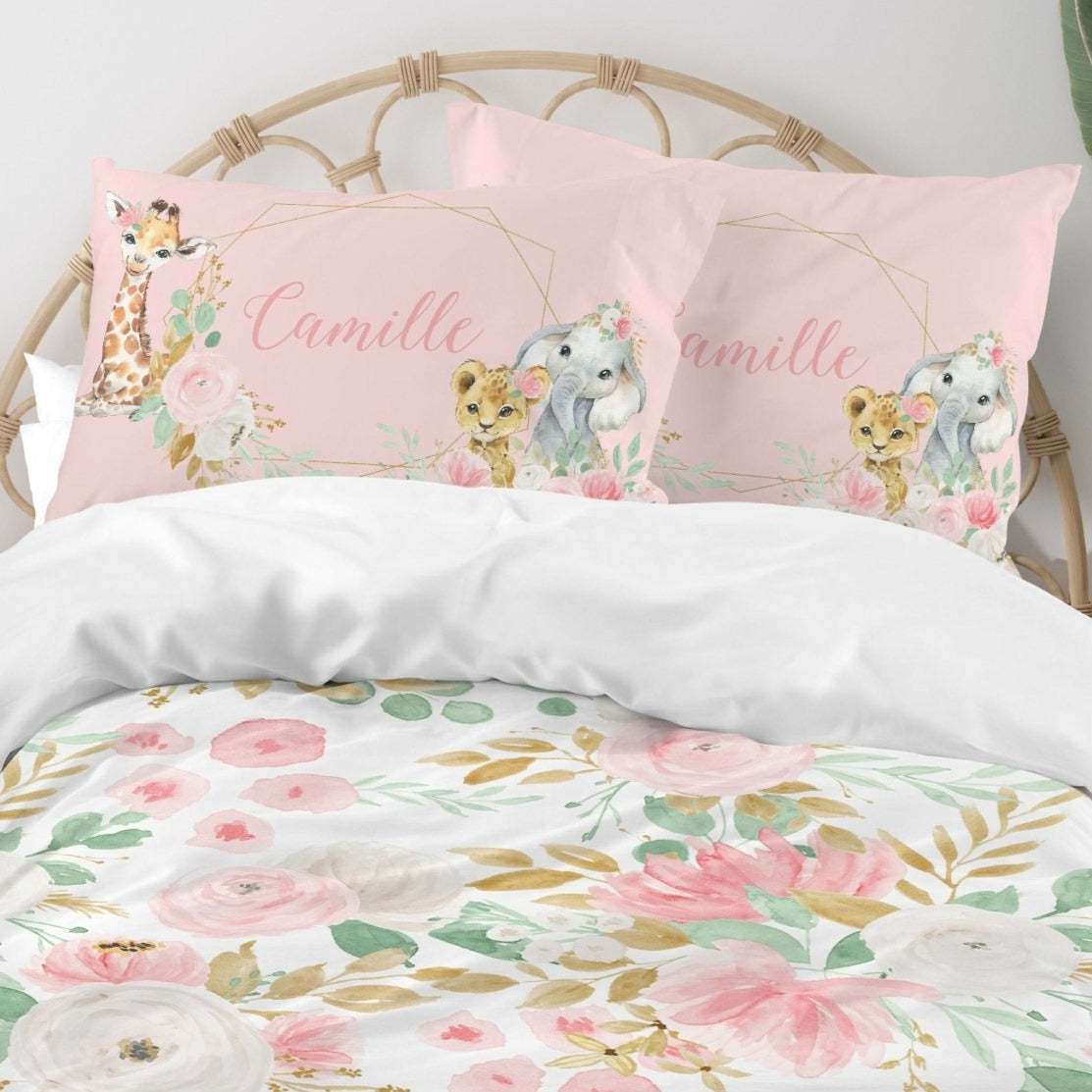 Floral Jungle Kids Bedding Set (Comforter or Duvet Cover) - Floral Jungle, gender_girl, text