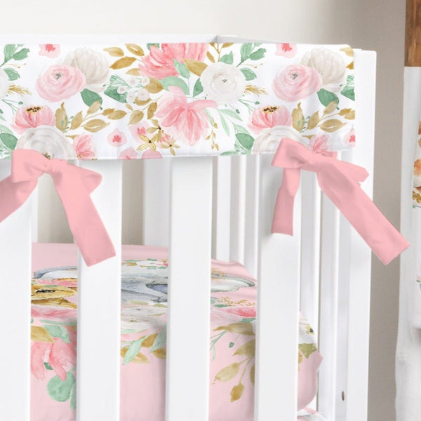 Floral Jungle Blooms Crib Rail Guards - Floral Jungle, gender_girl, Theme_Floral